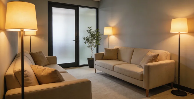 象征健康生活的阳光、绿叶与家庭