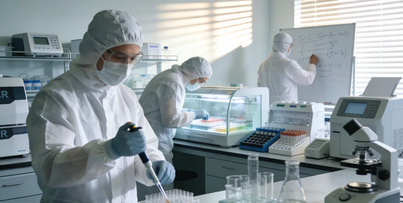 专业基因检测实验室工作场景