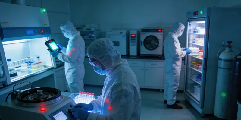 实验室中正在运行的高通量测序仪