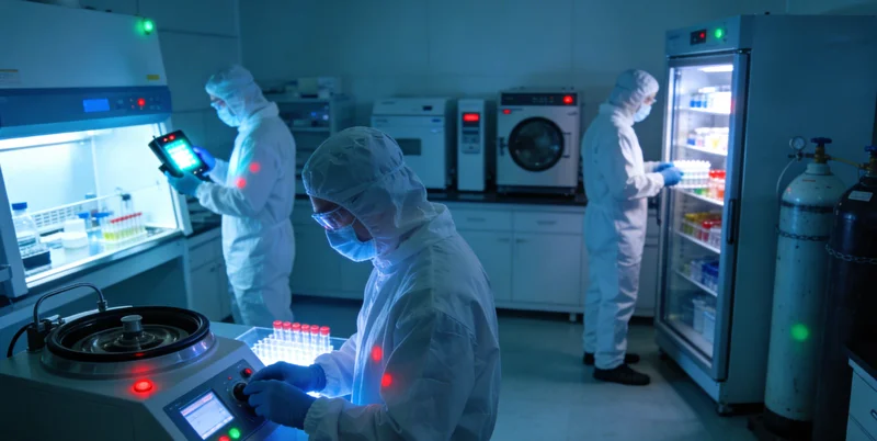 实验室内，技术人员正在操作先进