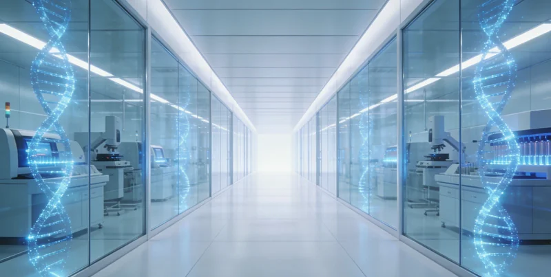 实验室内技术人员进行样本处理与