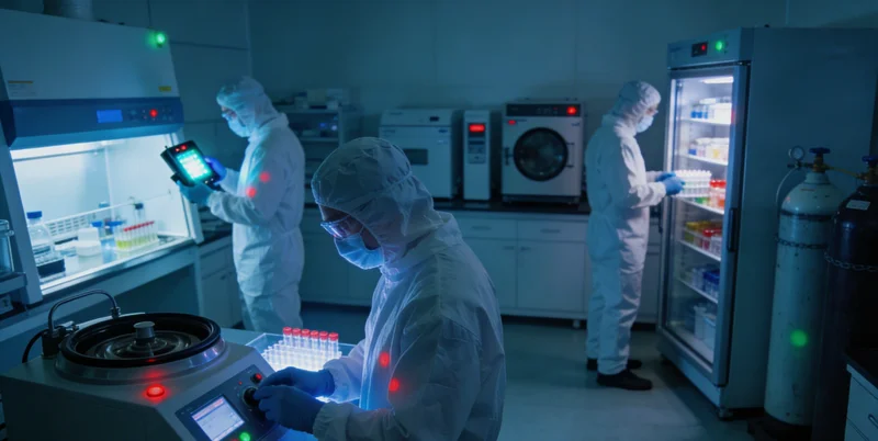 医生与患者讨论检测报告的示意图