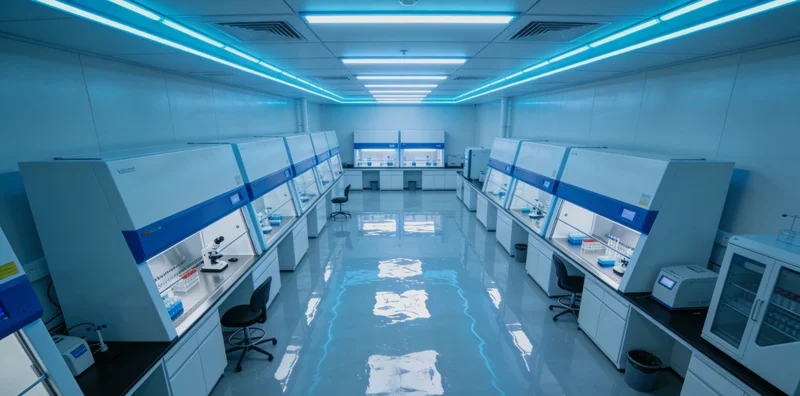 一位医护人员正在实验室中操作精