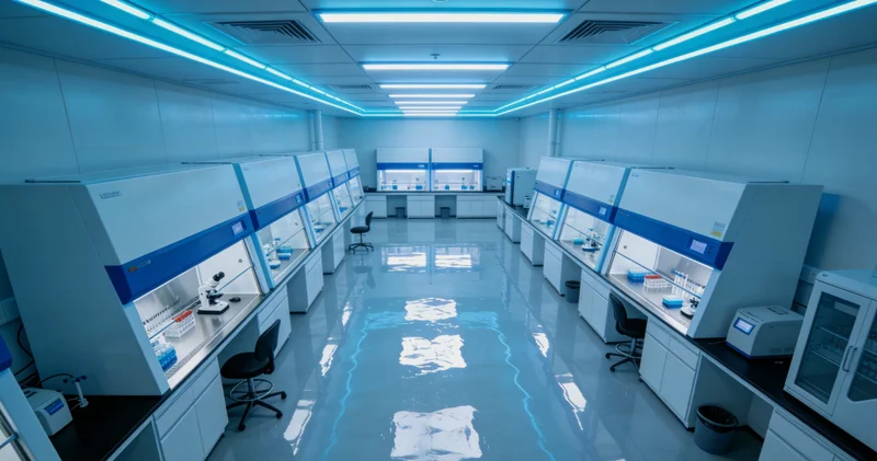 专业实验室技术人员在进行样本检