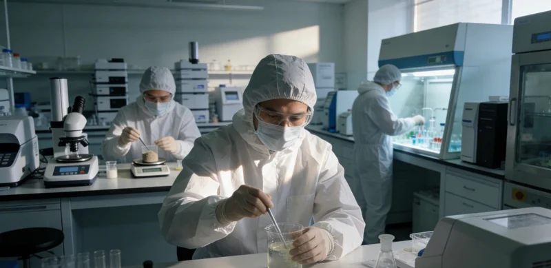 专业人士在办公室内向客户解读基因检测报告