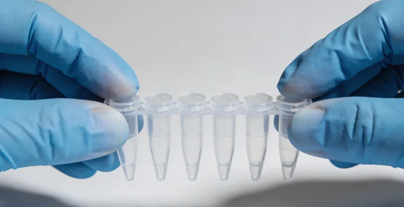 专业人员正在处理装有生物样本的