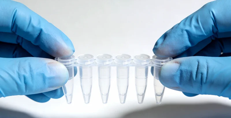 专业人士在实验室分析基因检测报告