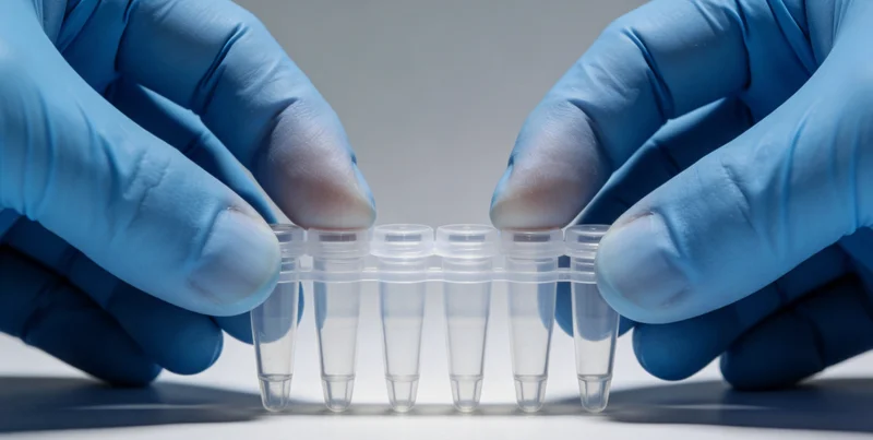 技术人员进行核酸提取操作的特写