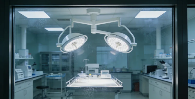 医生在实验室认真分析基因检测报