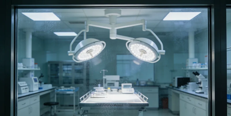 专业明亮的实验室内景，技术人员