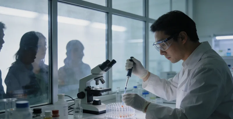 广元某专业基因实验室内，检测人