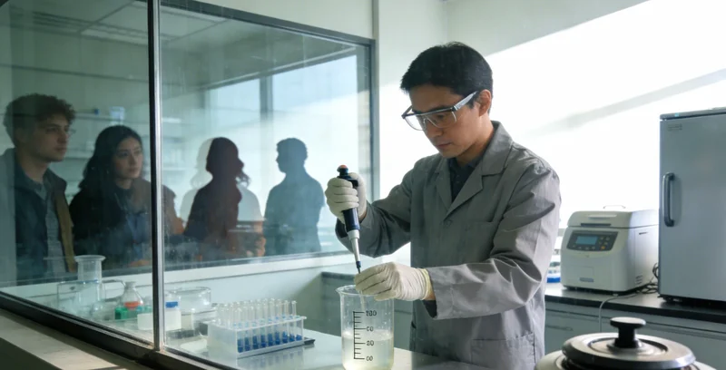 实验室技术人员进行基因检测操作