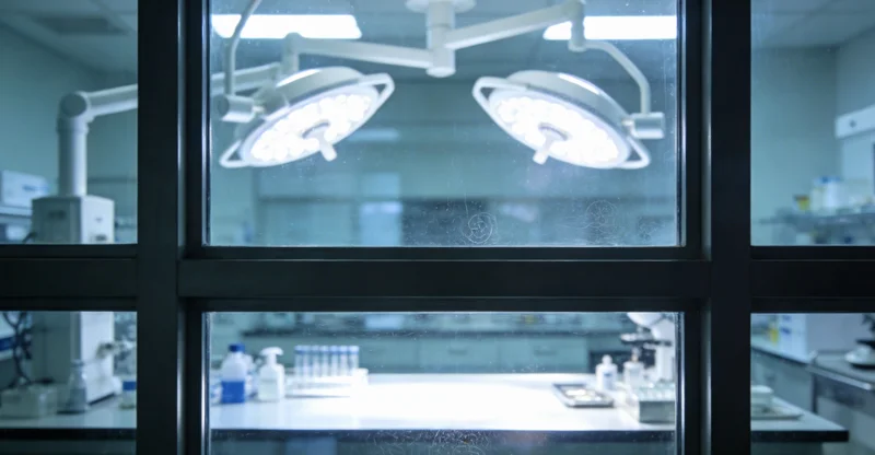 实验室检测员正在操作精密仪器进