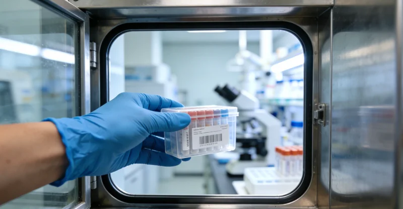 一个放大的沙眼衣原体模型与一个