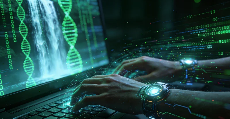 电脑屏幕上显示着清晰的基因测序