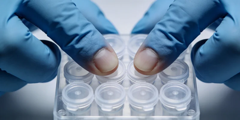 医生在灯箱前查看肺部CT影像,