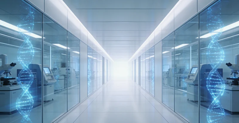 高科技基因检测实验室内部工作场