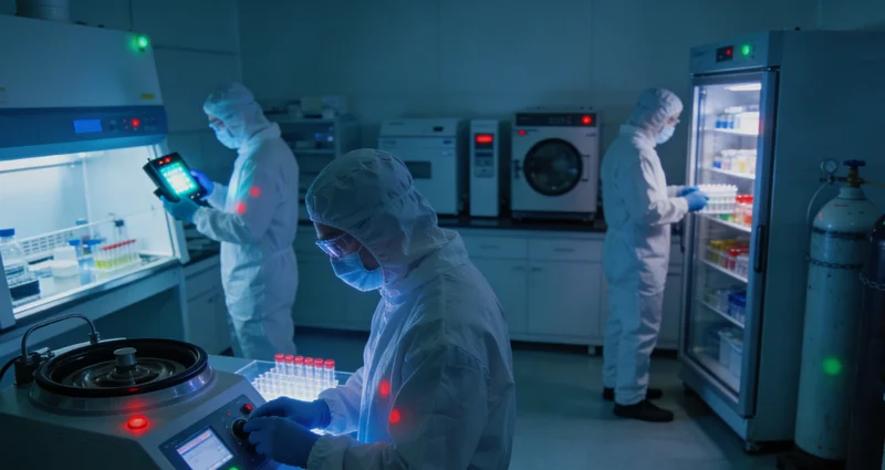 专业实验室内部，技术人员操作精