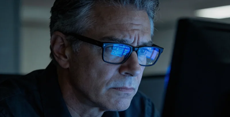 医生在诊室内指着检测报告与患者