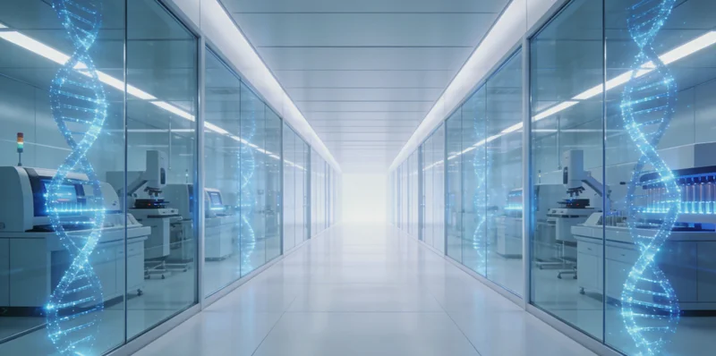 医生在诊室指着电脑屏幕上的检测