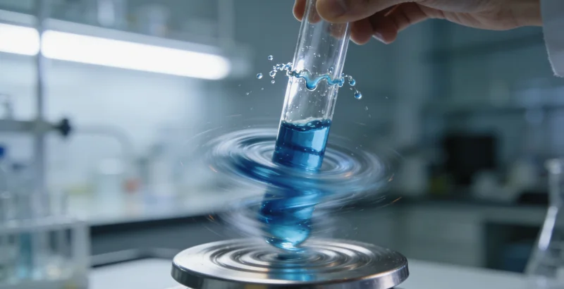 实验员在生物安全柜内进行RNA