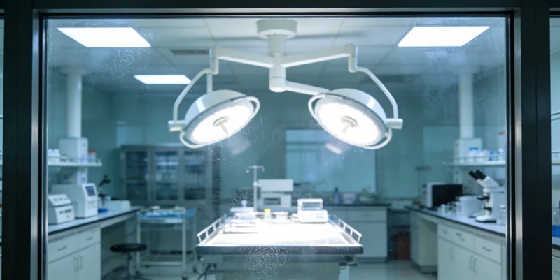 专业医学实验室内的检测仪器工作