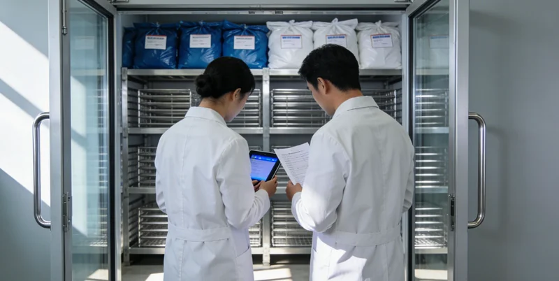 一位韶关中年人在医院诊室内,正向医生咨询问题,表情关切,背景有胃肠部位示意图。