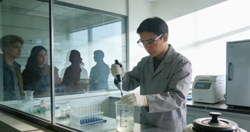 医生或遗传咨询师正在向患者家属解读基因检测报告的场景