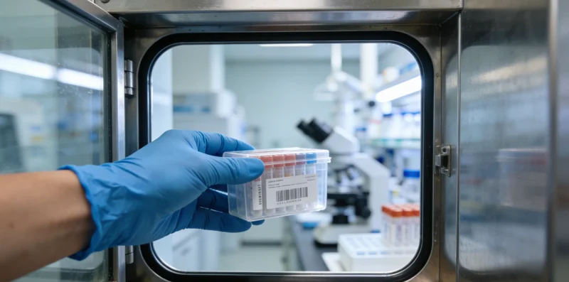 女性在鞍山本地查看基因检测报告并与专业人士沟通