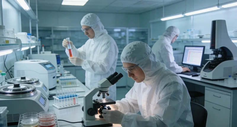 一位技术人员正在实验室操作精密