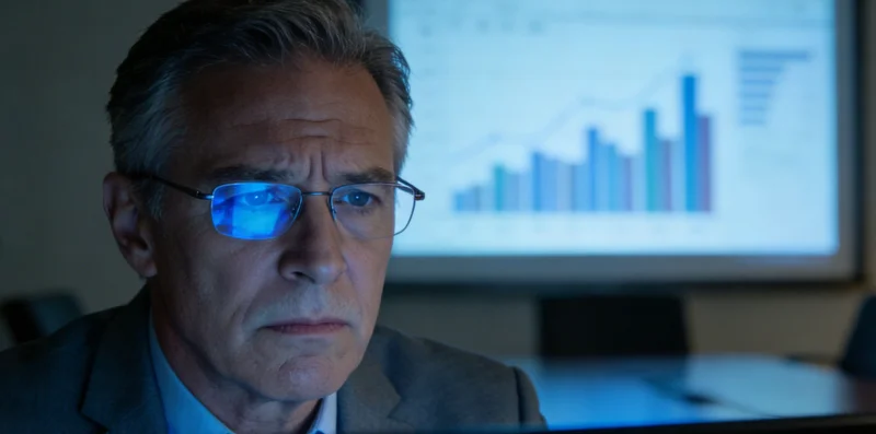 一对年轻夫妇在查看检测报告,脸