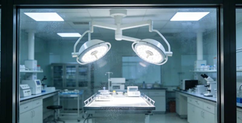 实验室内，检测人员正在操作精密