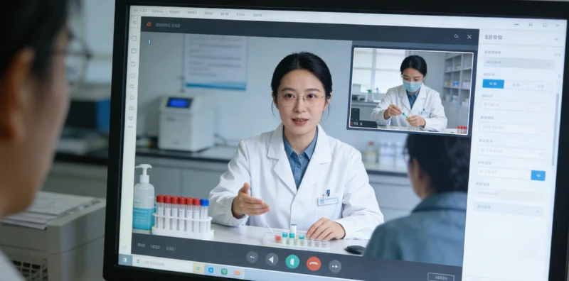 象征快速精准检测的流程示意图，