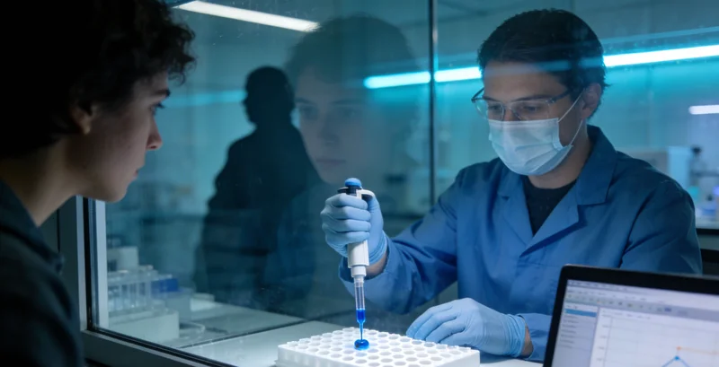 专业人员展示基因检测报告并进行解读