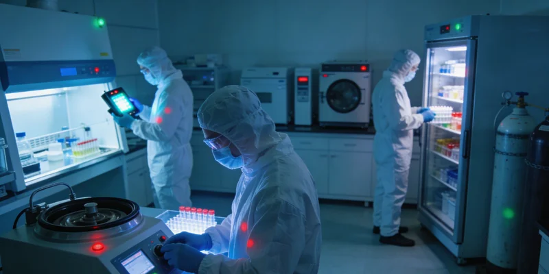 专业人员正在实验室进行基因检测