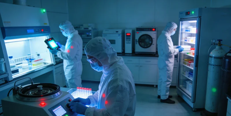 高科技基因测序仪器正在运行，屏