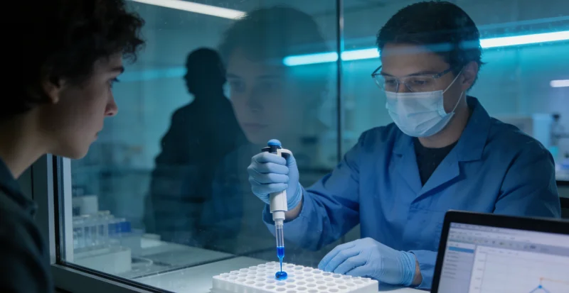 健康顾问正在为客户一对一解读基因检测报告