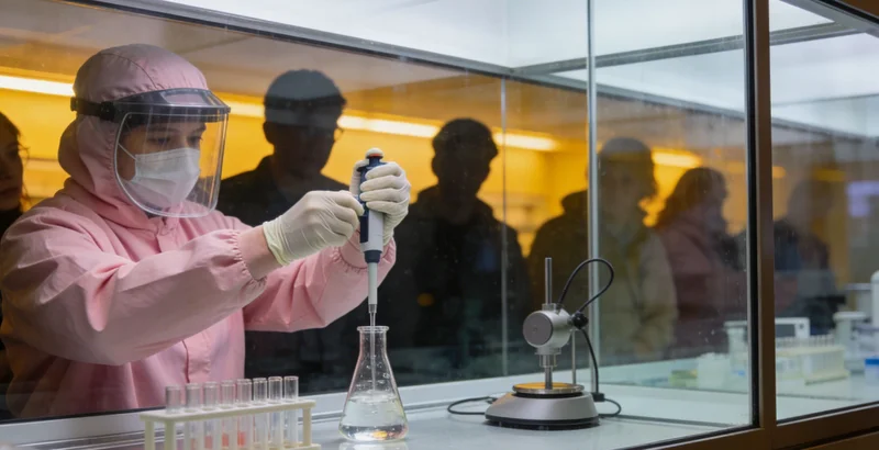 现代化基因测序实验室内部场景,或医生与患者沟通检测报告的温馨画面