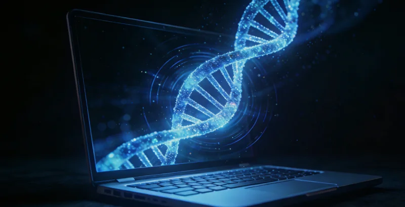 象征德州本地化医疗与基因科技结合的抽象概念图