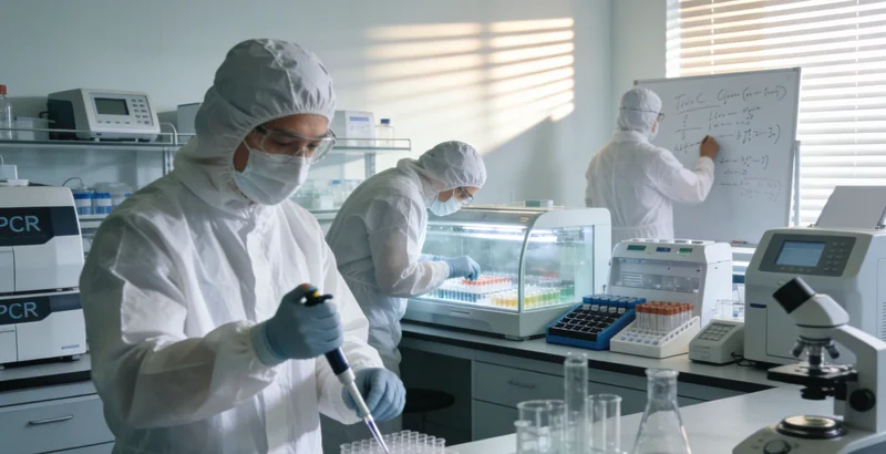 高科技实验室中正在运行的高通量