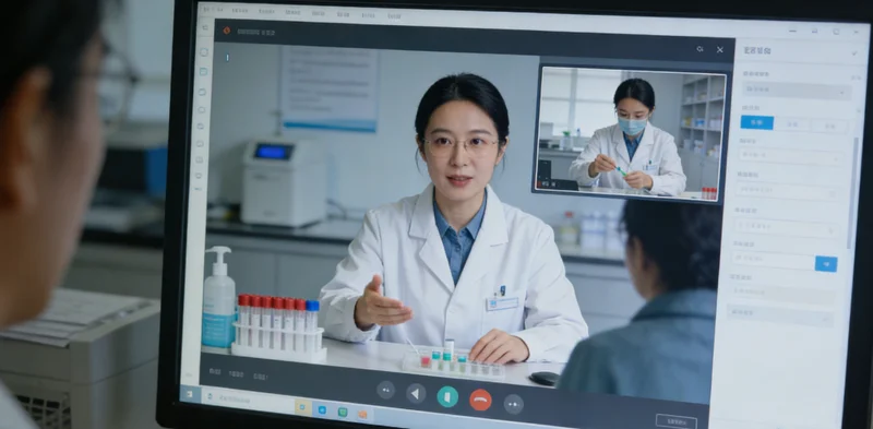 家庭成员在医院咨询检测相关事宜