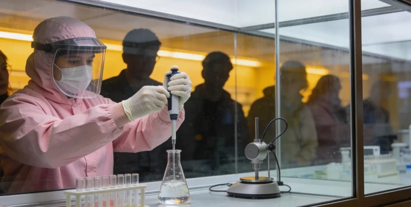 实验室内技术人员操作高通量测序