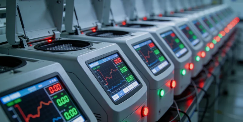 基因检测实验室内部，技术人员正