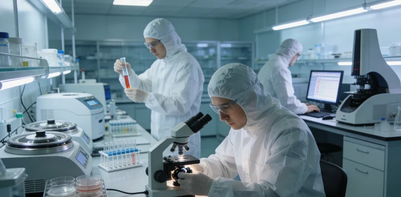 专业基因检测实验室工作场景