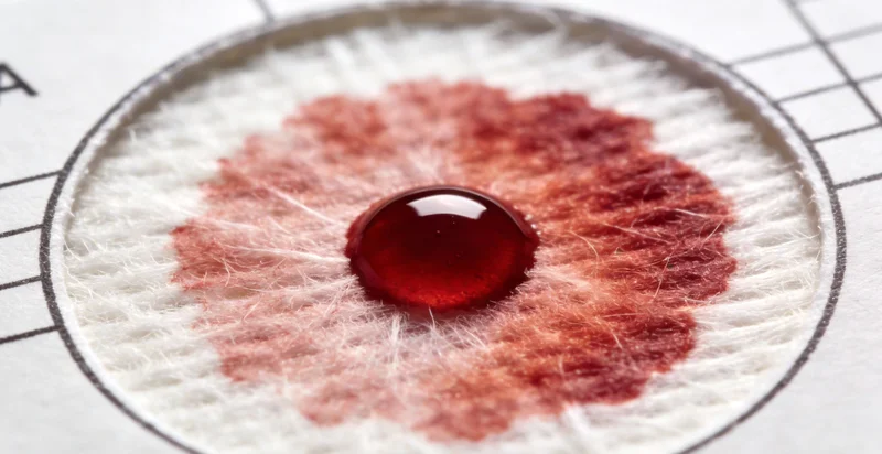 护士正在为咨询者采集血液样本,