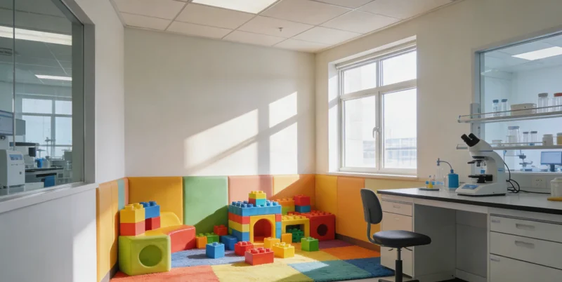 在温馨的室内,一位遗传咨询师正指着电脑屏幕上的基因检测报告图表,向一位妈妈耐心讲解,妈妈神情专注。