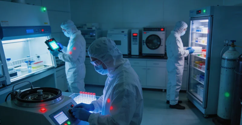 实验室技术人员操作基因检测设备