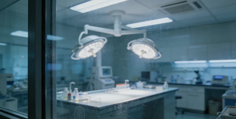 实验室技术人员操作精密仪器进行