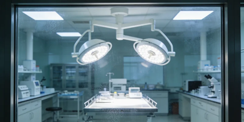 对比图:左侧是繁忙的医院检验科