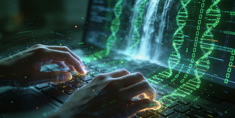 高科技基因测序仪器正在工作的场